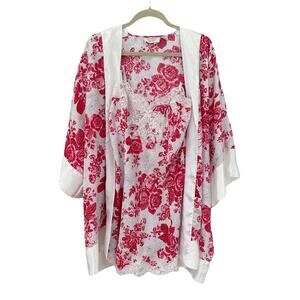 Vintage 90s Victoria’s Secret Floral Robe & Slip Dress Set Lingerie Sleepwear M